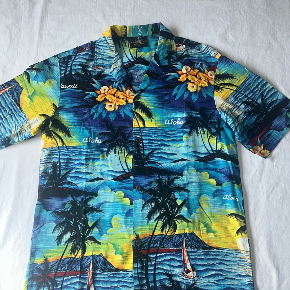Tropical Aloha Shirt with Scenic Print